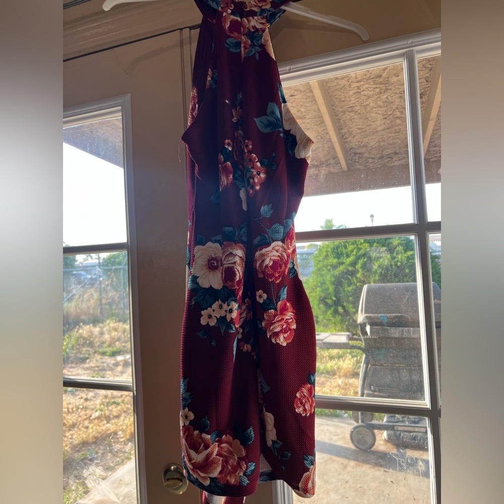 Maroon flower dress